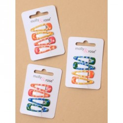 Sleepies Hair Clips - Card of 4 Neon spot 3cm sleepies In...
