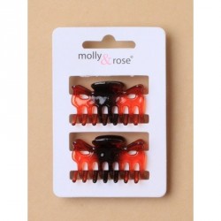 Hair Clamp - Card of 2 tort 4cm clamps