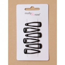 Sleepies Hair Clips - Card of 6 Black Epoxy 3cm sleepies