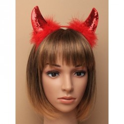 Headband - Red sequined Devil Horns aliceband