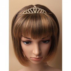 Tiara - Gilt graduated arches crystal tiara