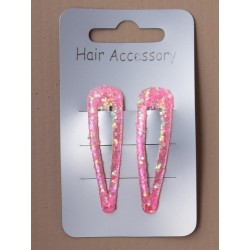 Click Clack Sleepies Hair Clips - card of 2 pink 5cm...