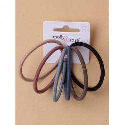 Hair Elastics - Card of 6 Autumn colour mix 4mm snag free...