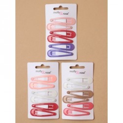 Sleepies Hair Clips - Card of 6 high gloss coloured 5cm...
