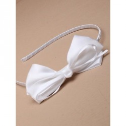 Headband - Narrow white ribbon wrapped metal aliceband...