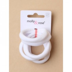 Hair Elastics - Card of 6 Thick white Jersey fabric...