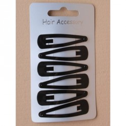 Sleepies Hair Clips - Card of 6 black enamel 45cm sleepies