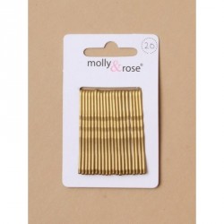 Hair Grip Slides - Card of 20 Blonde laquer 45mm Kirby Grips