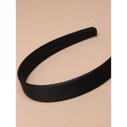 Headband - 2cm wide Black satin fabric aliceband