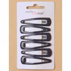 Sleepies Hair Clips - Card of 6 Dark Navy epoxy 5cm sleepies