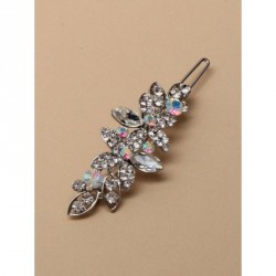 Hair Grip Slides - 7cm Silv crystal flower hairslide