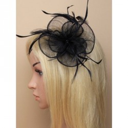 Fascinator Clip & Pin - Black circular sinamay and...