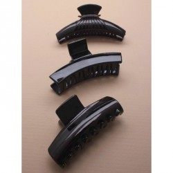 Hair Clamp - 9cm black shiny clamp in 3 assorted styles