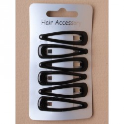 Sleepies Hair Clips - Card of 6 black epoxy 5cm sleepies