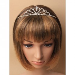 Tiara - Rhodium plated centre heart crystal tiara