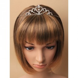 Tiara - Rhodium plated crystal heart tiara