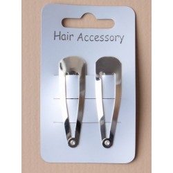 Click Clack Sleepies Hair Clips - card of 2 silver 5cm...
