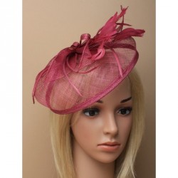 Fascinator Headband - Large Cranberry looped sinamay...