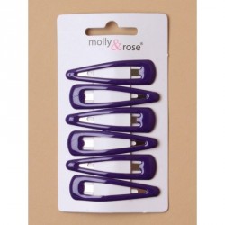 Sleepies Hair Clips - Card of 6 purple epoxy 5cm sleepies