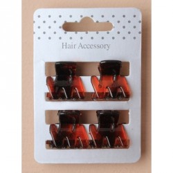 Hair Clamp - Card of 4 Tort ZigZag Mini clamps