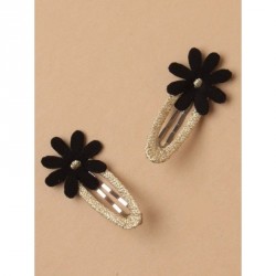 Sleepies Hair Clips - Card of 2 fabric daisy 5cm gold...