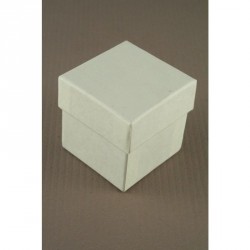 Gift Box - Size : 5x5x5cm Ivory plain gift box with white...
