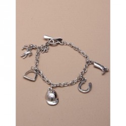 Bracelet - Silv chain bracelet with horse charms
