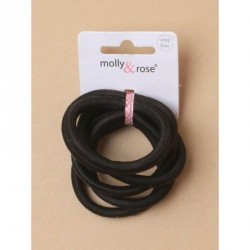 Hair Elastics - Card of 6 Extra thick 7mm black snag free...