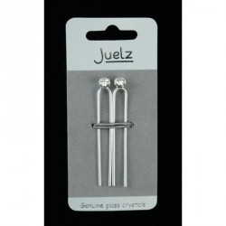 Hair Pin Grip Slides - Pair on a card 6cm Single Crystal...