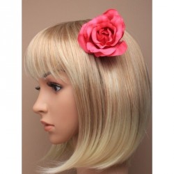 Hair Clips - Large fuchsia pink fabric rose on a 45cm...