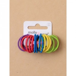 Hair Elastics - Card of 20 very small bright coloured...