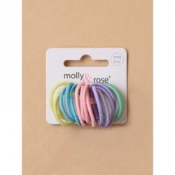 Hair Elastics - Card of 20 very small pastel coloured...