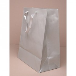 Gift Bag - Size : H23xW18xD10cm Silver Grey metallic gift...