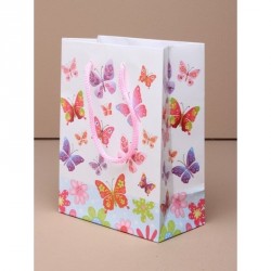 Gift Bag - Size : H15xW11xD6cm White butterfly print...