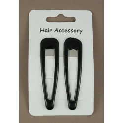 Click Clack Sleepies hair clips - card of 2 black epoxy...