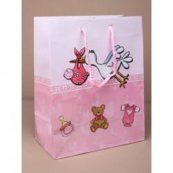 Gift Bag - Size : H23xW18xD10cm Pink Stork baby gift bag