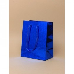 Gift Bag - Size : H14xW11xD65cm Blue holographic foil...