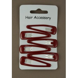 Click Clack Sleepies Hair Clips - card of 6 burgundy...