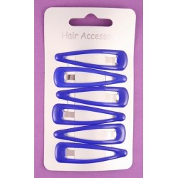 Click Clack Sleepies hair clips - card of 6 royal blue...