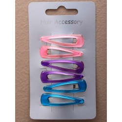 Click Clack Sleepies Hair Clips - card of 6 pastel epoxy...