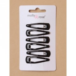 Sleepies Hair Clips - Card of 6 Black Epoxy 4cm sleepies