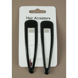 Click Clack Sleepies Hair Clips - card of 2 black epoxy...