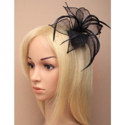Fascinator - Black forked clip fascinator with fabric...