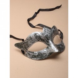 Masquerade Mask - Matt Silv plastic brushed metal effect...