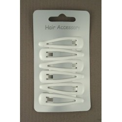 Click Clack Sleepies hair clips - card of 6 white epoxy...