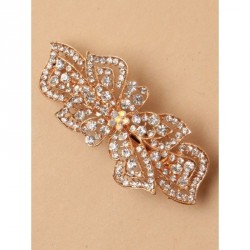 Barrette Hair Clip - 9cm Gilt crystal filligree bow style...