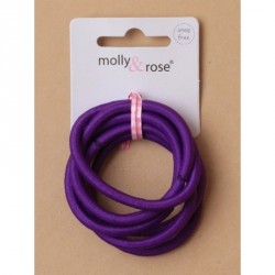 Hair Elastics - Card of 6 Purple 4mm snag free endless...