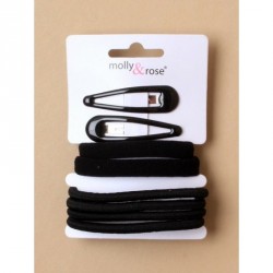 Hair Elastics - Sleepies Hair Clips - Card of 2 Black...