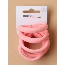 Hair Elastics - Card of 6 Thick pale pink jersey fabric...
