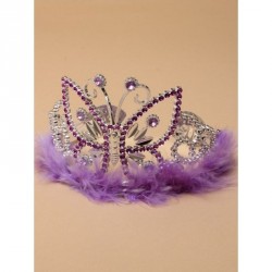 Tiara - Silv plastic tiara in Butterfly Design with lilac...